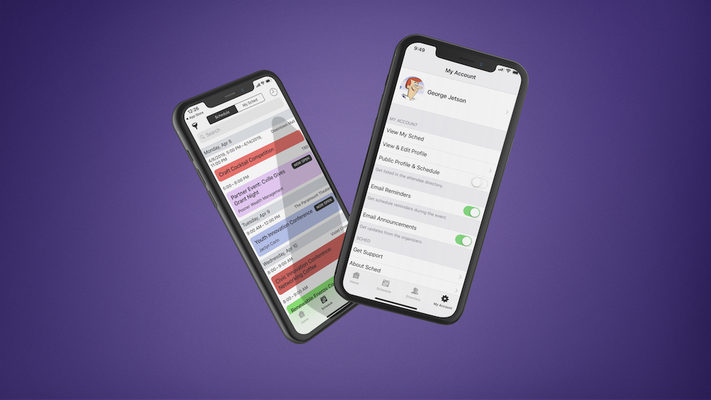 Native Apps For Iphone And Android 3 Mockup Of Two Black Iphones Xr Floating Together 23126