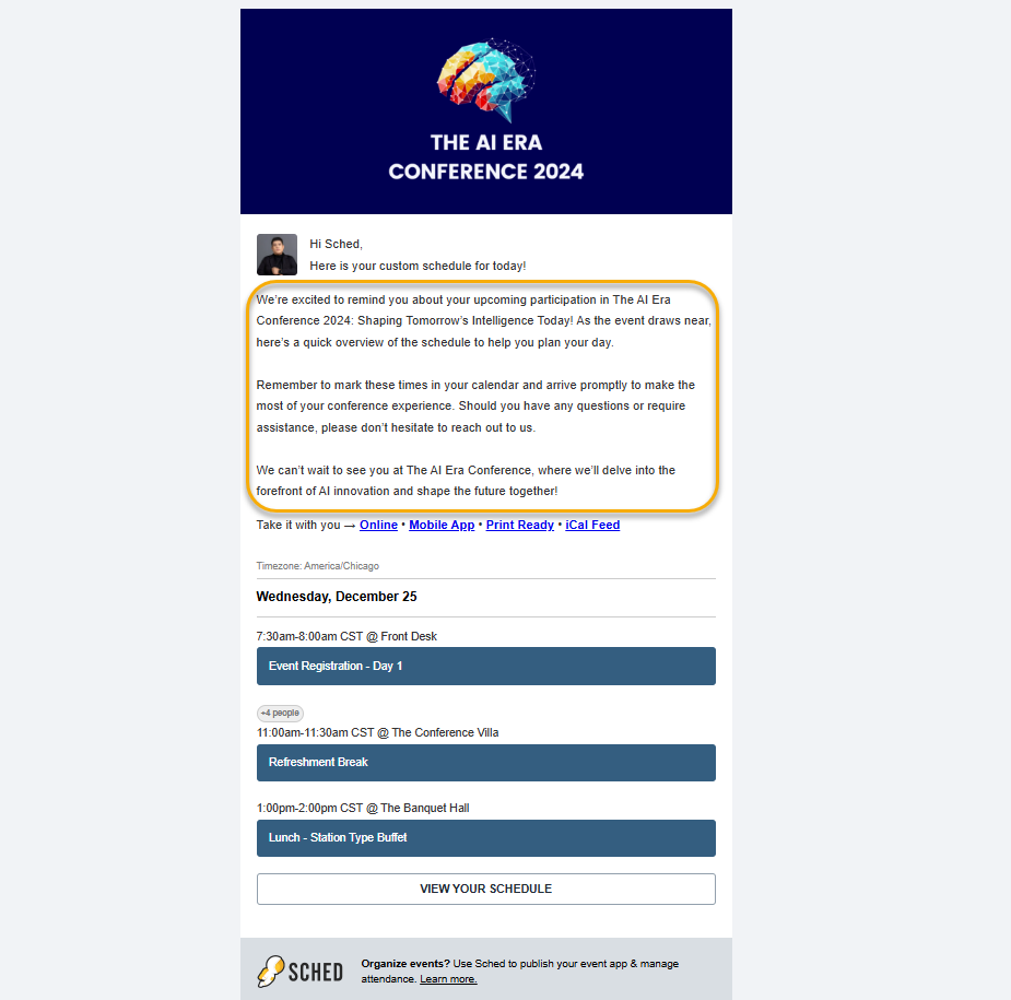 Customize Your Emails 3 Sample Email Reminder